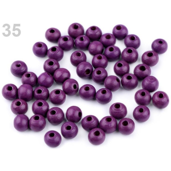 10g 35 Violet Perles de Bois 8mm - Photo n°1
