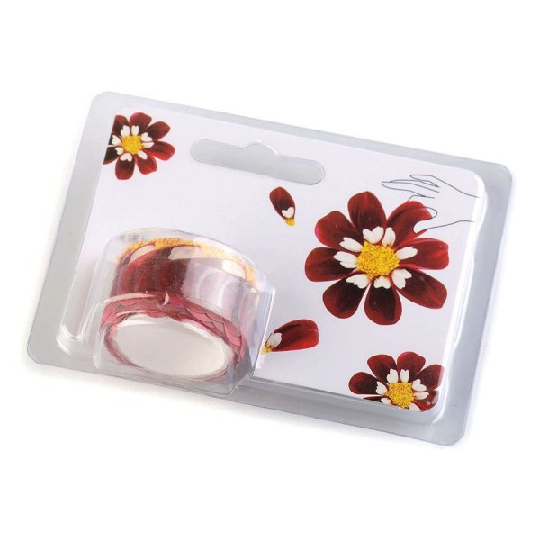 1pc Rouge Foncé Washi Stickers Fleur, Feuille de Trèfle, de Scrapbooking Et des Cassettes, des Décor - Photo n°1