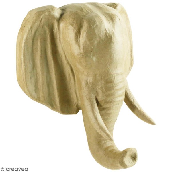 Tête éléphant à décorer - 38 x 30 x 16 cm - Photo n°1