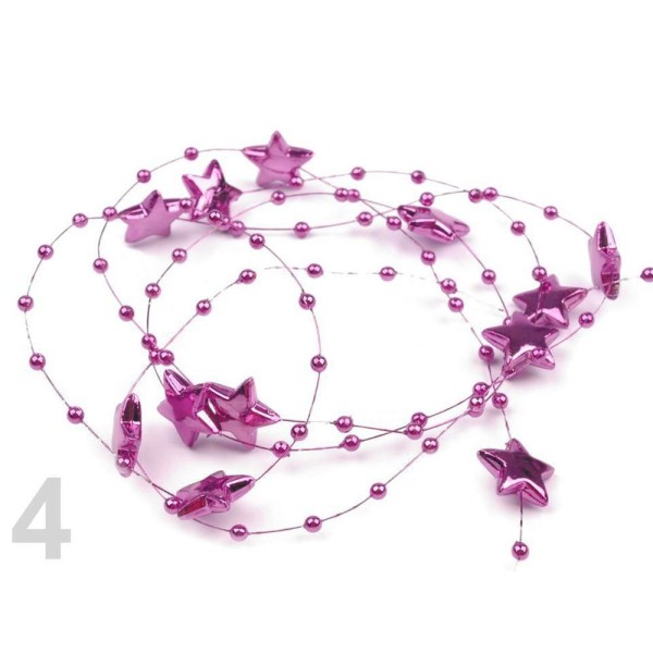 1.3 m Violet clair Guirlande de Perles / Perles Sur fil de Nylon String - Étoiles, Décoration de la - Photo n°1