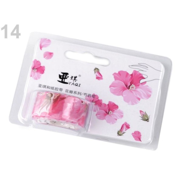1pc Rose Washi Stickers Fleur, Feuille de Trèfle, de Scrapbooking Et des Cassettes, des Décorations - Photo n°1