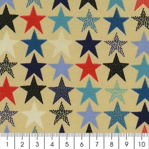 Tissu Jersey Little Darling Étoiles - A la coupe par 10 cm (sur mesure) - Photo n°2
