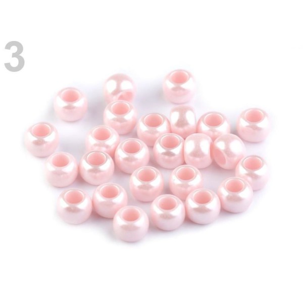 20pc Rose Coquillage en Plastique Charme de Perles de Nacre 6x8mm - Photo n°1