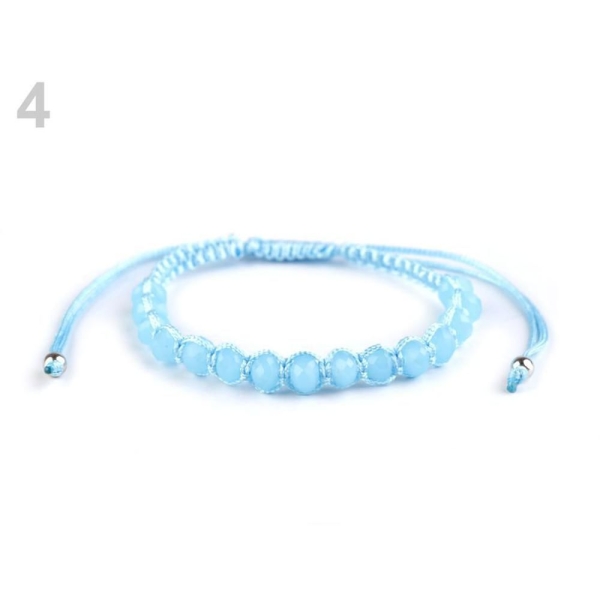 1pc 4 ne-m'Oubliez-pas de Blue-Bracelet Shamballa Avec Perles à Facettes, d'Autres Bracelets, Bijoux - Photo n°1