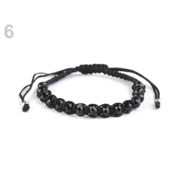 1pc 6 Noir Bracelet Shamballa Avec Perles à Facettes, d'Autres Bracelets, Bijoux - Photo n°1