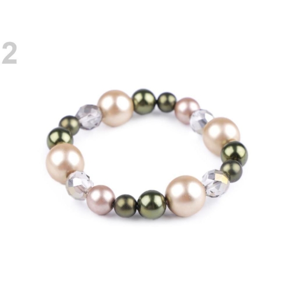 1pc Crème Imitation Bracelet de Perles, Faux Et Strass, des Bracelets, des Bijoux - Photo n°1