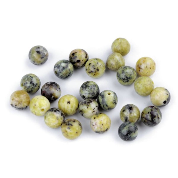 10pc Jaune Turquoise Naturelle de Minéraux / pierres précieuses Perles Jaune Turquoise 8mm, les Perl - Photo n°1