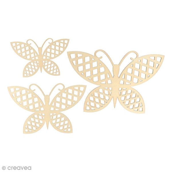 Silhouette en bois 9 à 15 cm - Papillons Grilles -  pcs - Photo n°1