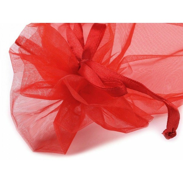 1pc Rouge Organza Sac de Cadeau de 20x26cm, Sacs, Décorations - Photo n°5