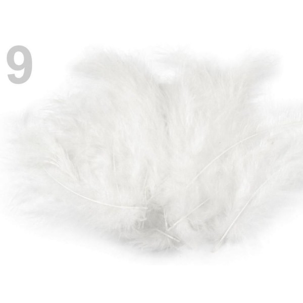 1bag 9 Blanc Plumes d'Autruche Longueur de 9 à 16 Cm, Et Featherlets, Décorations - Photo n°1