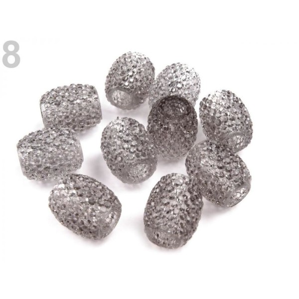 2pc Gris Très Léger en Plastique Charme Perles 13x15 Mm - Photo n°1