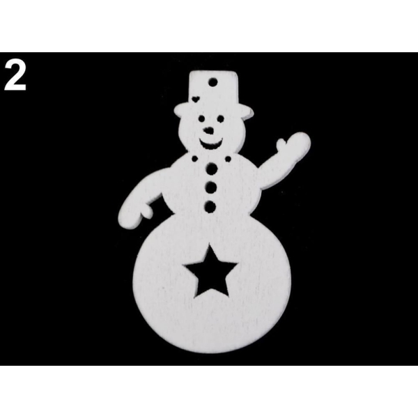 6pc Blanc Bonhomme de neige en Bois découpé - Noël Flocon de neige, l'Art de Vacances, en Étoile, en - Photo n°1