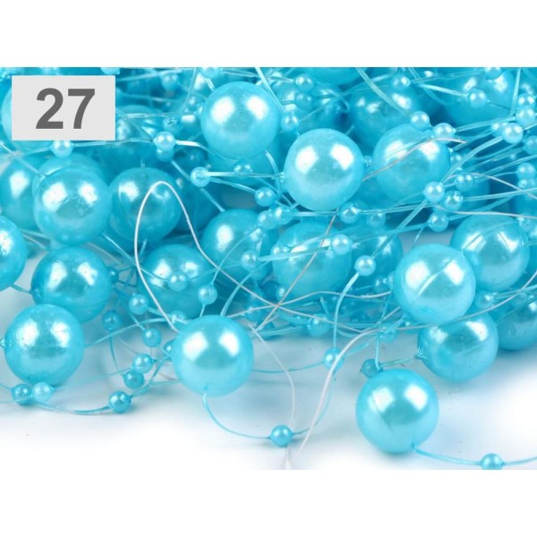 4pc 27 Bleu Azure Perles Garland Ø12mm Longueur 130 Cm, Décoration de Mariage Sur la Chaîne, des Gui - Photo n°1
