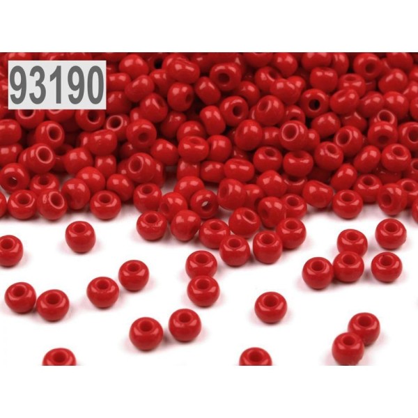 20g 93190 Rouge Fraise de Semences de Perles de Rocaille PRECIOSA 8/0 - 3mm - Photo n°1