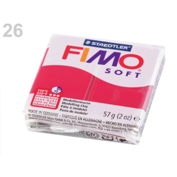 1pc Rouge Foncé FIMO Polymère pâte à modeler 57 octies, Doux, -, de l'Artisanat et Loisirs - Photo n°1