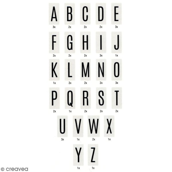 Diapositives alphabet pour lightbox - Noires - 50 pcs - Photo n°2