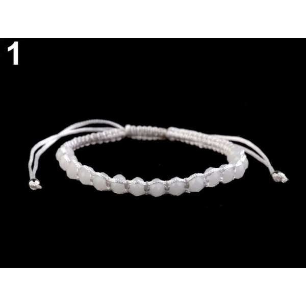 1pc 1 Blanc Bracelet Shamballa Avec Perles à Facettes, d'Autres Bracelets, Bijoux - Photo n°1