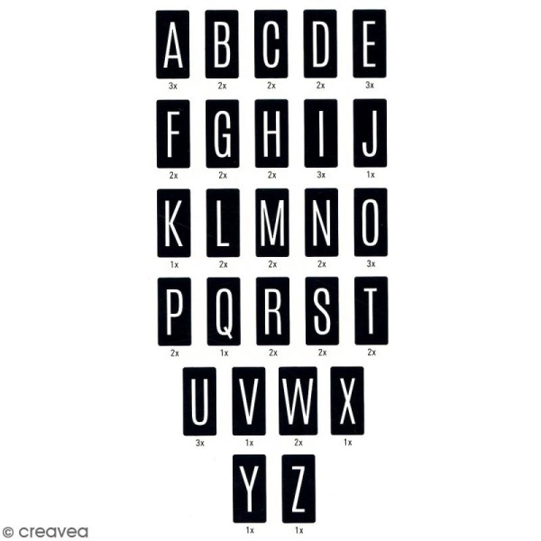 Diapositives alphabet pour lightbox - Fond noir - 50 pcs - Photo n°2