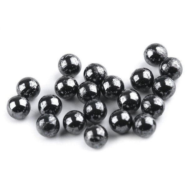 20pc (66) 332 Noir Décoratif Imitation Perles de 6mm (pas de Trous), le Plastique Et Acrylique de Dé - Photo n°1