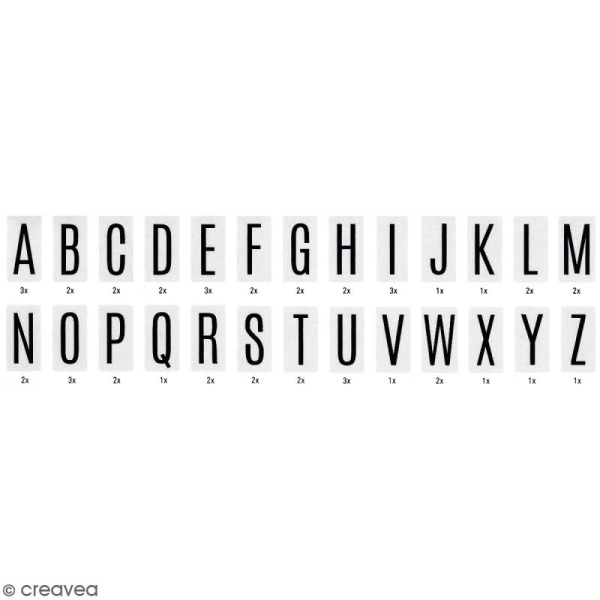 Diapositives alphabet mini pour lightbox - Noires - 50 pcs - Photo n°2