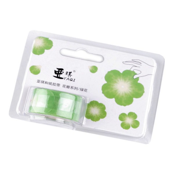 1pc Vert clair Washi Stickers Fleur, Feuille de Trèfle, de Scrapbooking Et des Cassettes, des Décora - Photo n°1