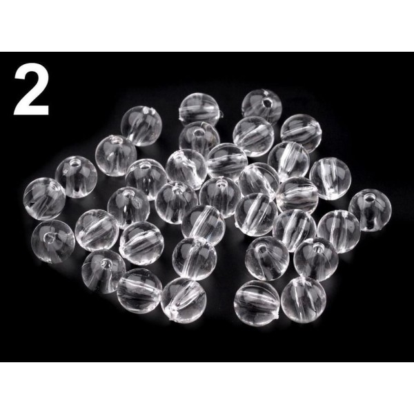 10g de Plastique Transparent Perles Rondes 8mm Transparent - Photo n°2