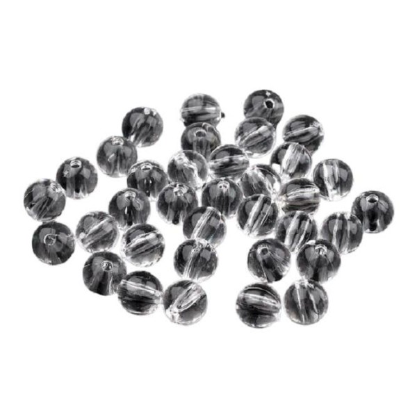 10g de Plastique Transparent Perles Rondes 8mm Transparent - Photo n°1