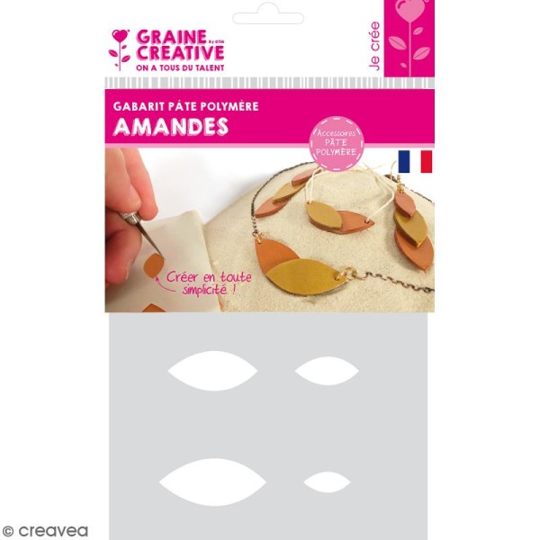 Gabarits pour pâte polymère - Amandes - 8 formes - Photo n°1
