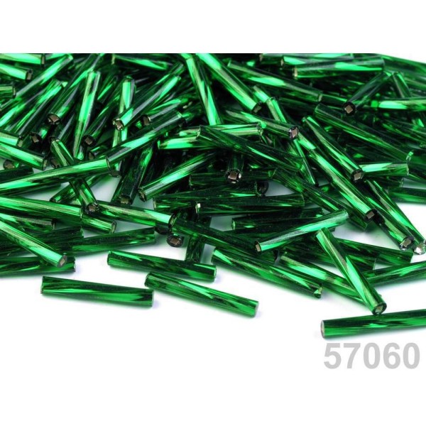 20g 57060 Irlandais Vert Torsadées Perles de Bugle PRECIOSA 15mm, de Coupe Et de Graines - Photo n°1