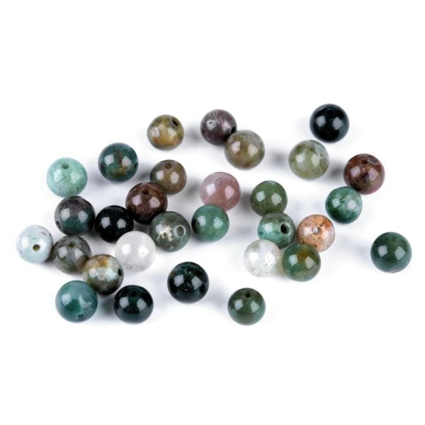 10pc Indien Agate Naturelle de Minéraux / pierres précieuses Perles en Agate Indienne 6mm, les Perle - Photo n°1
