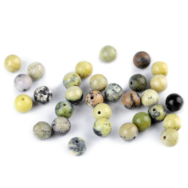 10pc Jaune Turquoise Naturelle de Minéraux / pierres précieuses Perles Jaune Turquoise 6mm, les Perl - Photo n°1