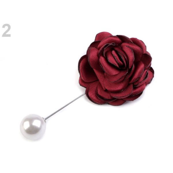 1pc 2 Light Vin Rouge Épingle Décorative Rose, Épingles, Broches, Bijoux - Photo n°1