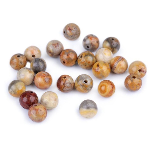 10pc Agate Jaune Naturel de Minéraux / pierres précieuses Perles en Agate Jaune 8mm, les Perles, la - Photo n°1