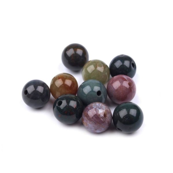 5pc Mélange Agate Minéraux / pierres précieuses Perles en Agate Ø10mm, les Perles, la Nacre, de la L - Photo n°1