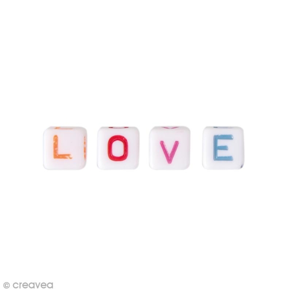 Perles Alphabet - Love - 4 lettres - Photo n°1