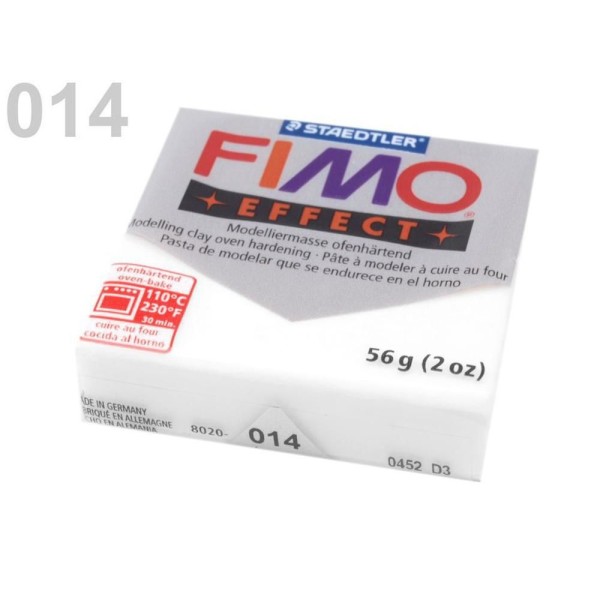 1pc Blanc Translucide FIMO Polymère pâte à modeler 56-57 octies Effet, d'Artisanat et de Loisirs - Photo n°1