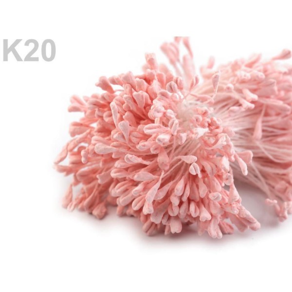 1bunch K20 Lumière Rose Fleur Plat Pistils / Étamine 6 Cm, Artificielles Étamines, des Décorations D - Photo n°1