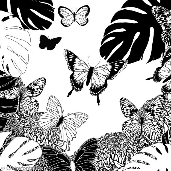 Carnet de coloriage Papillons pour adultes - 20 x 20 cm - 36 pages - Photo n°2