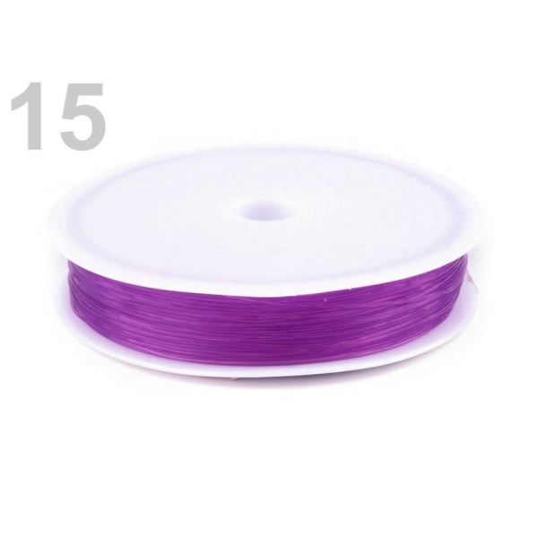 1pc 15 Violet Clair Invisible Élastique en Nylon Fil Ø0.4-0.6 mm, le Bricolage de l'Artisanat, Perle - Photo n°1