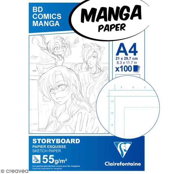 Bloc papier Manga Paper Storyboard - Grille simple A4 - 100 feuilles - Photo n°2