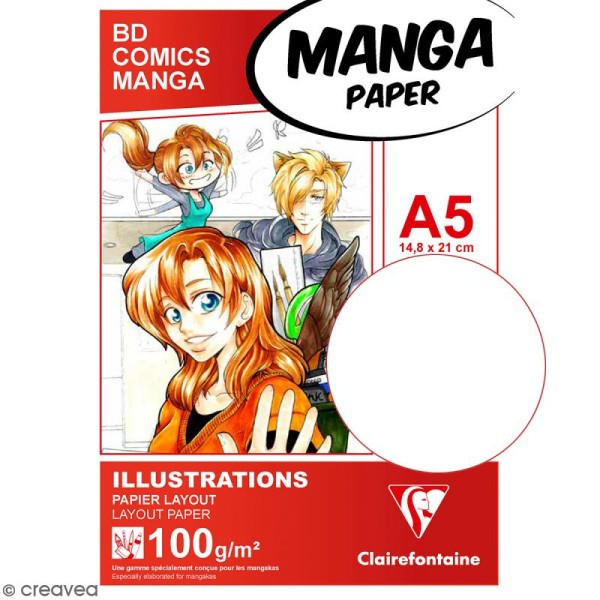 Bloc papier layout Manga Paper Illustrations -  A5 - 50 feuillles - Photo n°2
