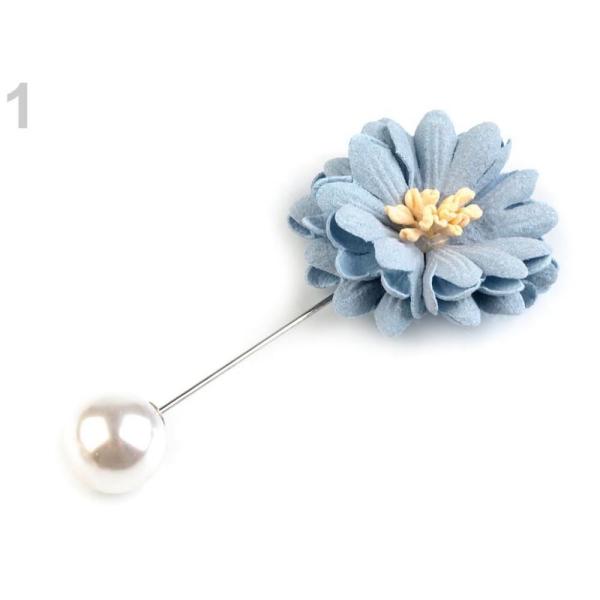 1pc 1 Bleu Glace Broche Broche Fleur, Décoratives, Épingles, Broches, Bijoux - Photo n°1