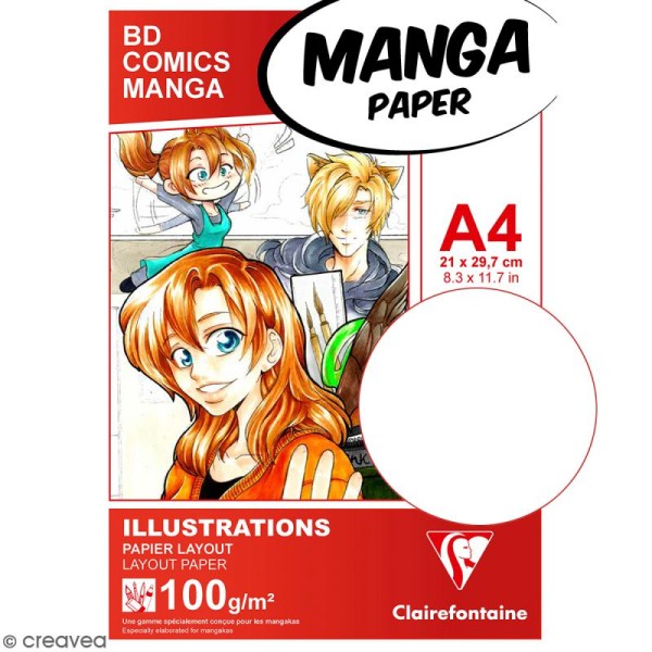 Bloc papier layout Manga Paper Illustrations -  A4 - 50 feuilles - Photo n°2