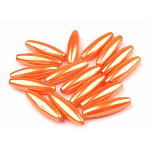 10pc Zeste d'Orange en Plastique Imitation Perles de Nacre coup d'Œil 10x30mm d'Olive, l'Échelle de - Photo n°1