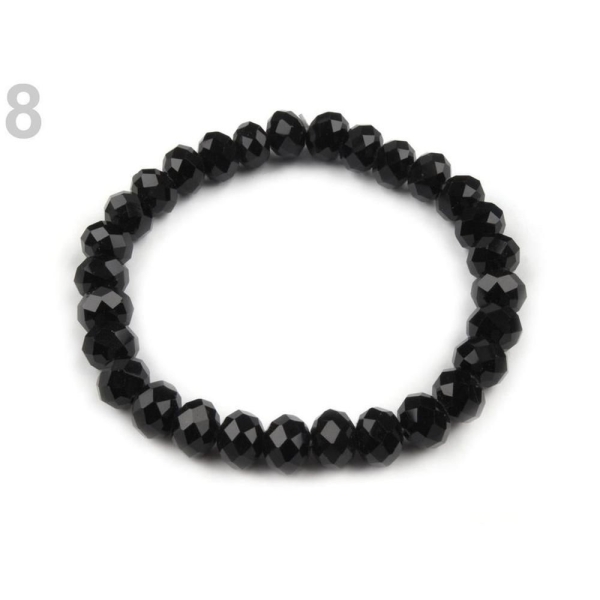 1pc 8 (č. 26) Noir Bracelet Extensible Avec Des Perles À Facettes, D'Autres Bracelets, Bijoux - Photo n°1