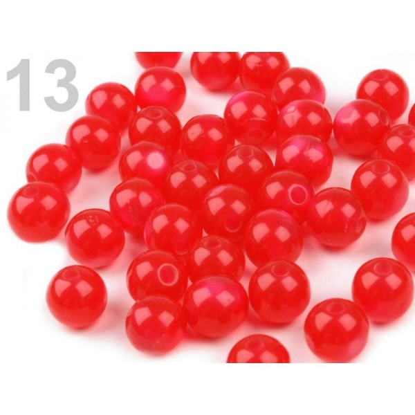 40mcx 13 Fiery Rouge Perles en Plastique 8mm Yeux de chat, d'Autres, Et la FIMO - Photo n°1