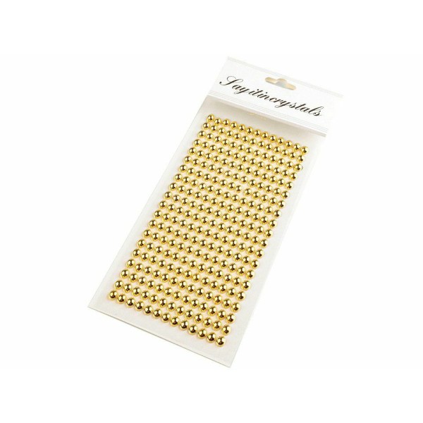 1card 3 d'Or Auto-Adhésif de Fausses Perles Stickers 6mm, Auto-adhésives, de Décorations, de Scrapbo - Photo n°2