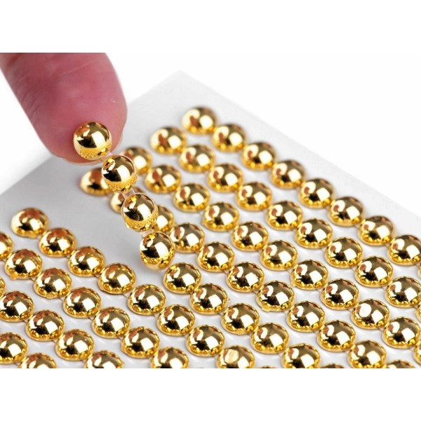 1card 3 d'Or Auto-Adhésif de Fausses Perles Stickers 6mm, Auto-adhésives, de Décorations, de Scrapbo - Photo n°3
