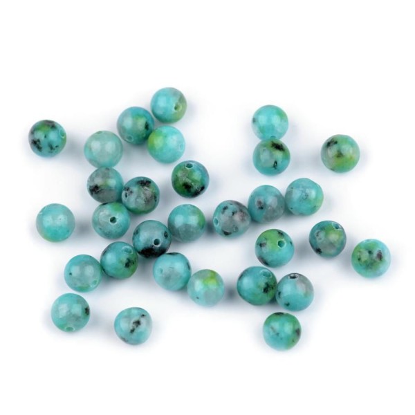 10pc Kiwi en Pierre Naturelle de Minéraux / pierres précieuses Perles de Kiwi Pierre 6mm, les Perles - Photo n°1