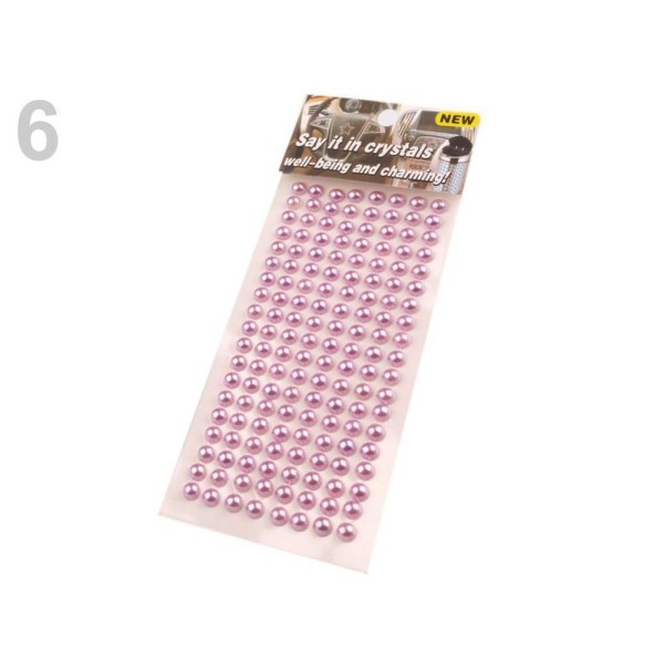 1card plus Léger Pourpre Auto-Adhésif de Fausses Perles Stickers 6mm, Auto-adhésives, de Décorations - Photo n°1